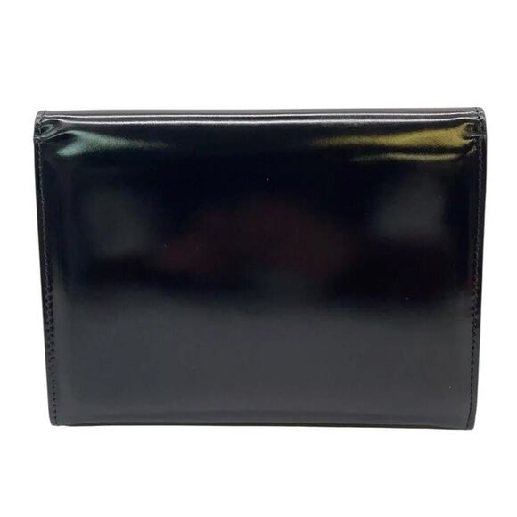 Salvatore Ferragamo Gancini Patent leather Black Mini Clutch Bag W/Box - Picture 4 of 15